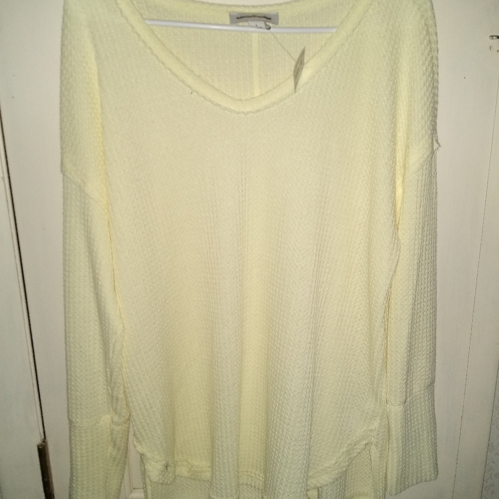 Vintage x America Yellow Large Knit Sweater